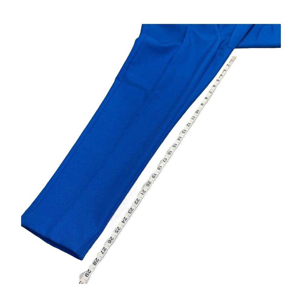Bend Over Pants Women's 12W Blue 100% Polyester Classic Mid-Rise Straight Leg - Picture 5 of 6